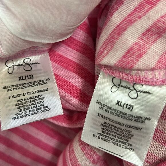 Jessica Simpson Pink Stripe Shorts Set(Size XL 12) - Picture 7 of 7